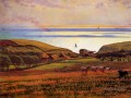 Fairlight Downs Lumière du soleil sur la mer anglais William Holman Hunt paysage
